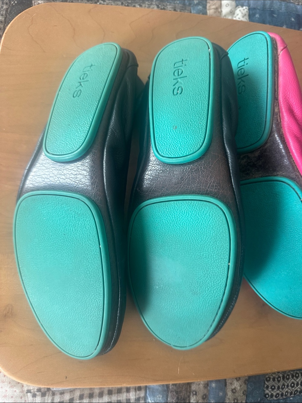 Tieks Leather Ballet Flats in Black and Hot Pink - Picture 6 of 6